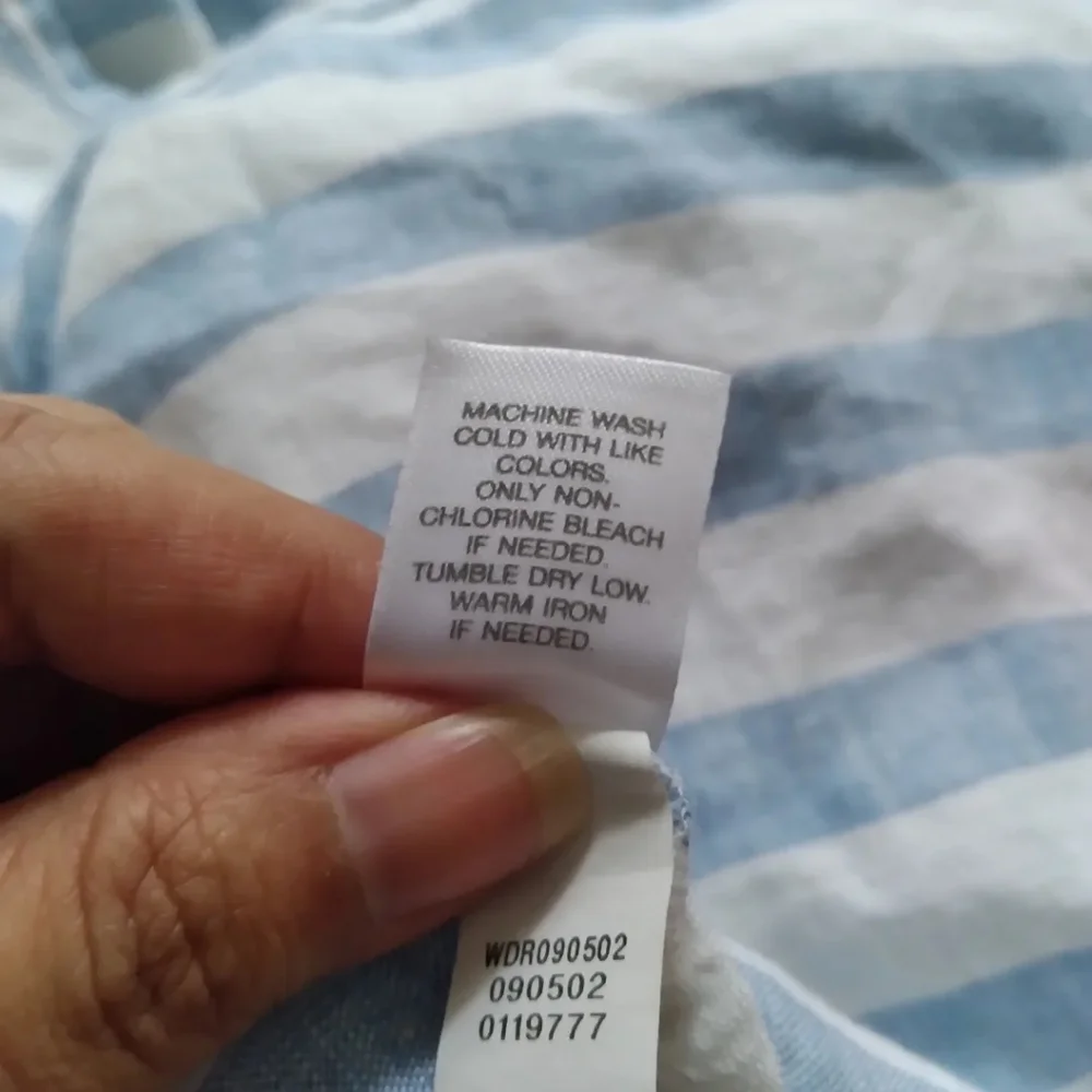 J Jill Love Linen Blue & White Striped Sleeveless dress, size Medium Petite - Picture 5 of 8